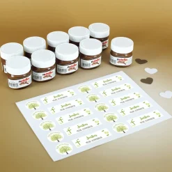 10er Set Nutella Gläschen zur Konfirmation, Kommunion oder Taufe in 3 Farbvarianten