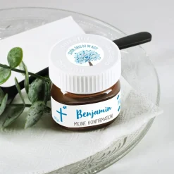 10er Set Nutella Gläschen zur Konfirmation, Kommunion oder Taufe in 3 Farbvarianten