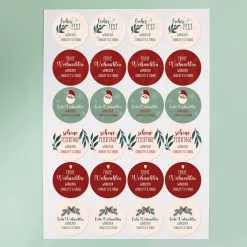 24er Set personalisierbare Aufkleber für Geschenke | Sticker für Weihnachtsgeschenke