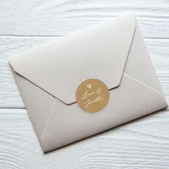 24er Set personalisierbare Aufkleber für Hochzeitseinladungen | Siegelsticker mit Herz-Motiv