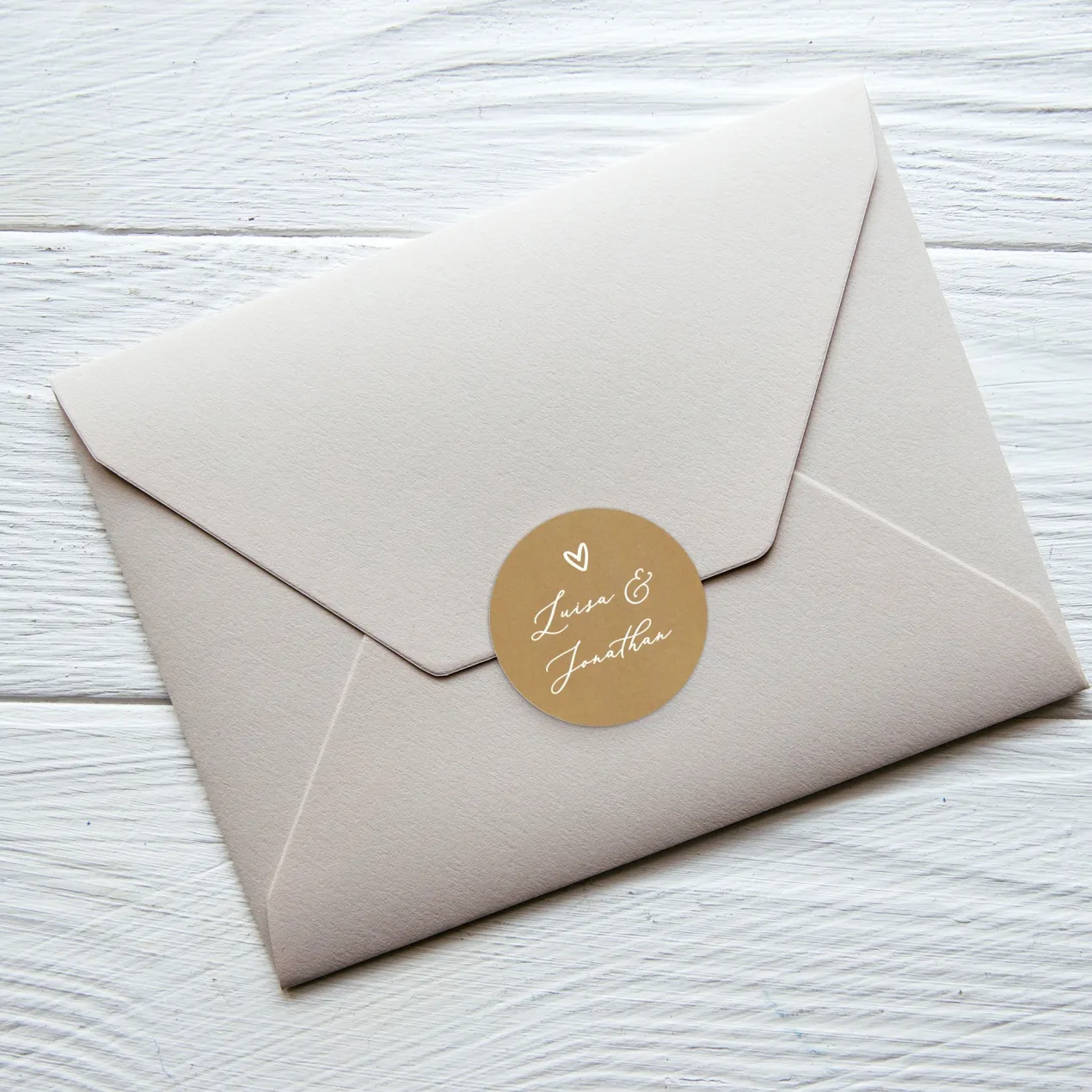 24er Set personalisierbare Aufkleber für Hochzeitseinladungen | Siegelsticker mit Herz-Motiv