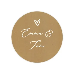 24er Set personalisierbare Aufkleber für Hochzeitseinladungen | Siegelsticker mit Herz-Motiv