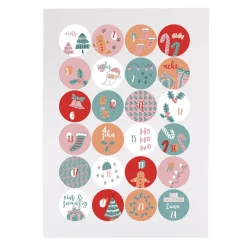 24er Set personalisierte Aufkleber für DIY Adventskalender mit Name | Motive zu Weihnachten