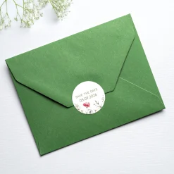 24er Set personalisierte Aufkleber für Einladungen zu Hochzeit oder Geburtstag | Blumen-Motiv