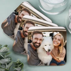 4er Set Quadratische Untersetzer mit Ihren Lieblingsfoto