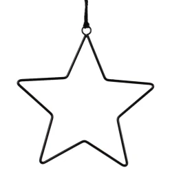 4er Set Schwarze Metallsterne zum Aufhängen | Weihnachtsdekoration