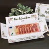 Erste Million - Verpackung für Geldgeschenke zur Hochzeit mit Namen, Datum & Text