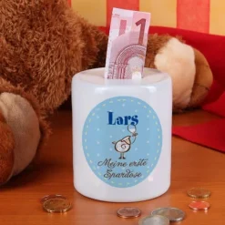 Erste Spardose für Jungen mit Namensaufdruck