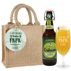 Es gibt nur einen Besten Papa, Meinen! - Bier Geschenkset in Jutetüte