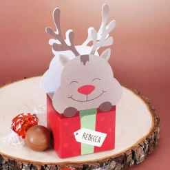 Faltschachteln zu Weihnachten mit 3 Lindor Kugeln und Ihrem Wunschnamen