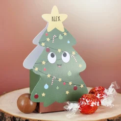 Faltschachteln zu Weihnachten mit 3 Lindor Kugeln und Ihrem Wunschnamen