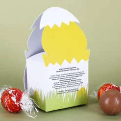 Faltschachtel zu Ostern mit 3 Lindorkugeln und Ihrem Wunschnamen