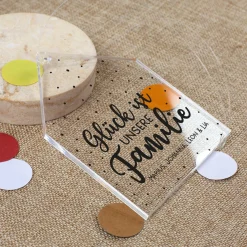Familien Glück Deko Acryl Anhänger personalisiert mit Wunschtext | Geschenk für Familie
