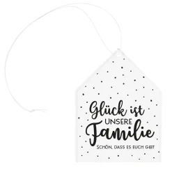 Familien Glück Deko Acryl Anhänger personalisiert mit Wunschtext | Geschenk für Familie