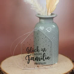 Familien Glück Deko Acryl Anhänger personalisiert mit Wunschtext | Geschenk für Familie