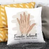 Familienkissen mit Handabdrücken
