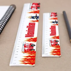 Feuerwehr-Lineal in 2 Größen mit Ihrem Wunschnamen bedruckt