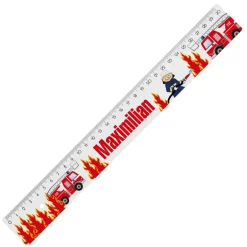 Feuerwehr-Lineal in 2 Größen mit Ihrem Wunschnamen bedruckt