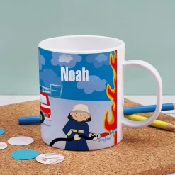 Feuerwehr - Tasse aus bruchfesten Kunststoff für Kinder