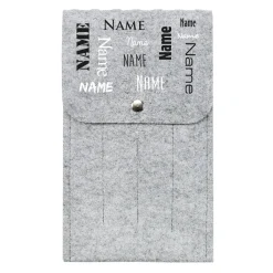 Filz Bestecktasche mit Name in verschiedenen Schriftarten