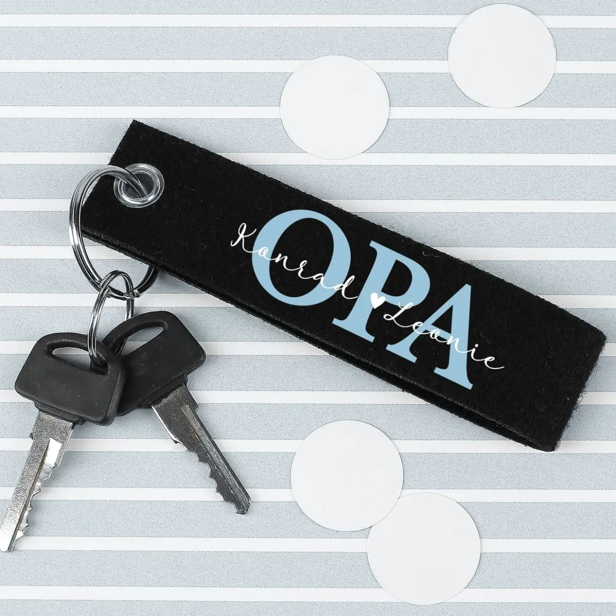 Filz Schlüsselanhänger OMA / OPA mit Ihrem Wunschtext