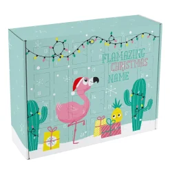 Flamingo Adventskalender zum selber Füllen mit Ihrem Namen