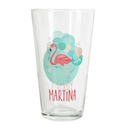 Flamingo Trinkglas mit Name