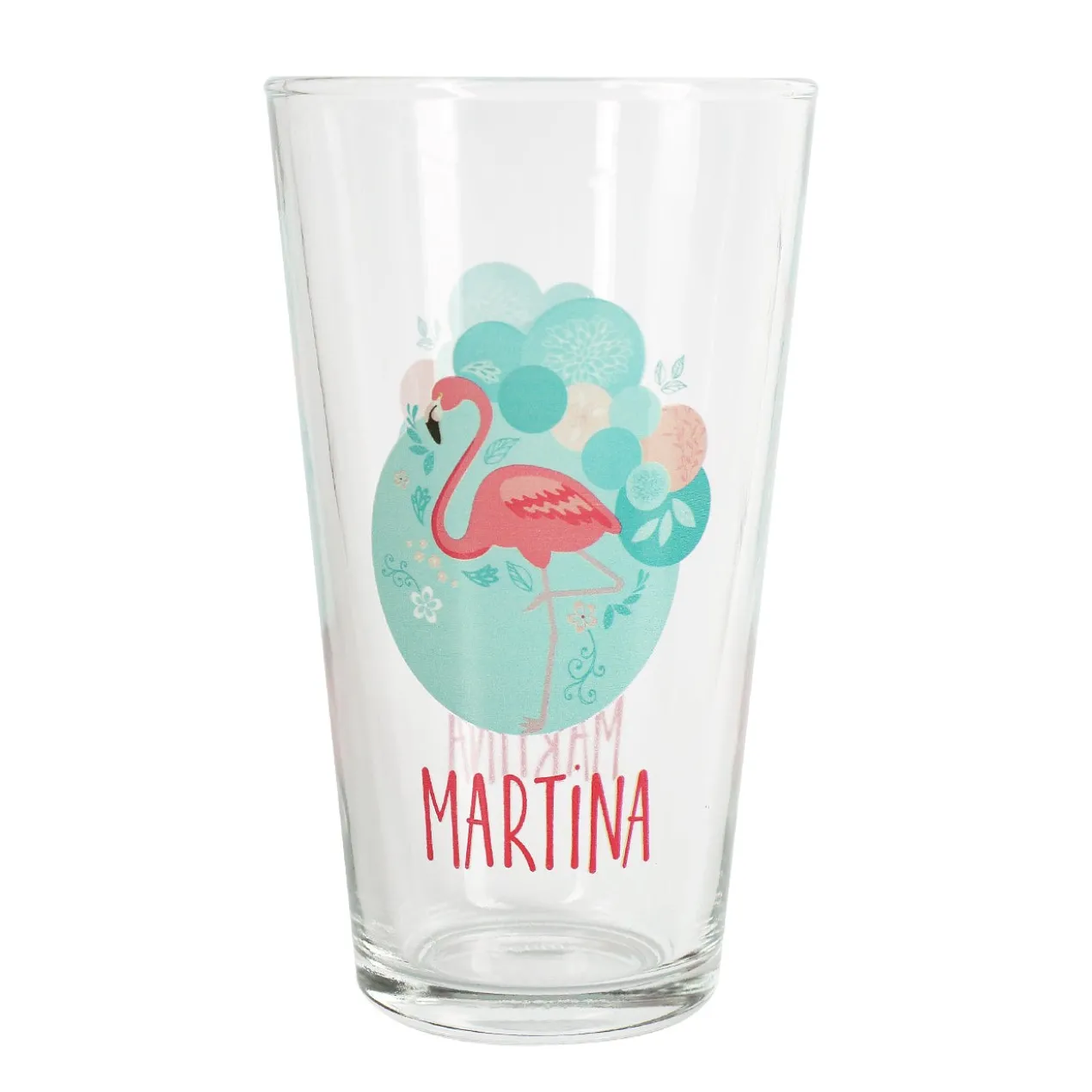 Flamingo Trinkglas mit Name