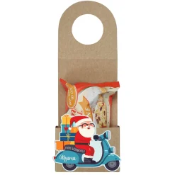 Flaschenanhänger mit Stollen oder Nikolaus zu Weihnachten