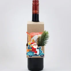 Flaschenanhänger mit Stollen oder Nikolaus zu Weihnachten