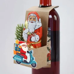 Flaschenanhänger mit Stollen oder Nikolaus zu Weihnachten