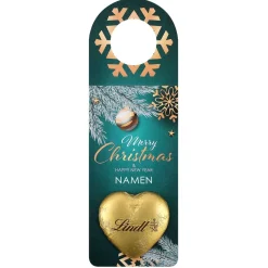Flaschenanhänger zur Weihnachten mit Namen und Schokolade