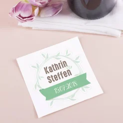 Flaschenaufkleber zur Hochzeit mit Namen und Datum