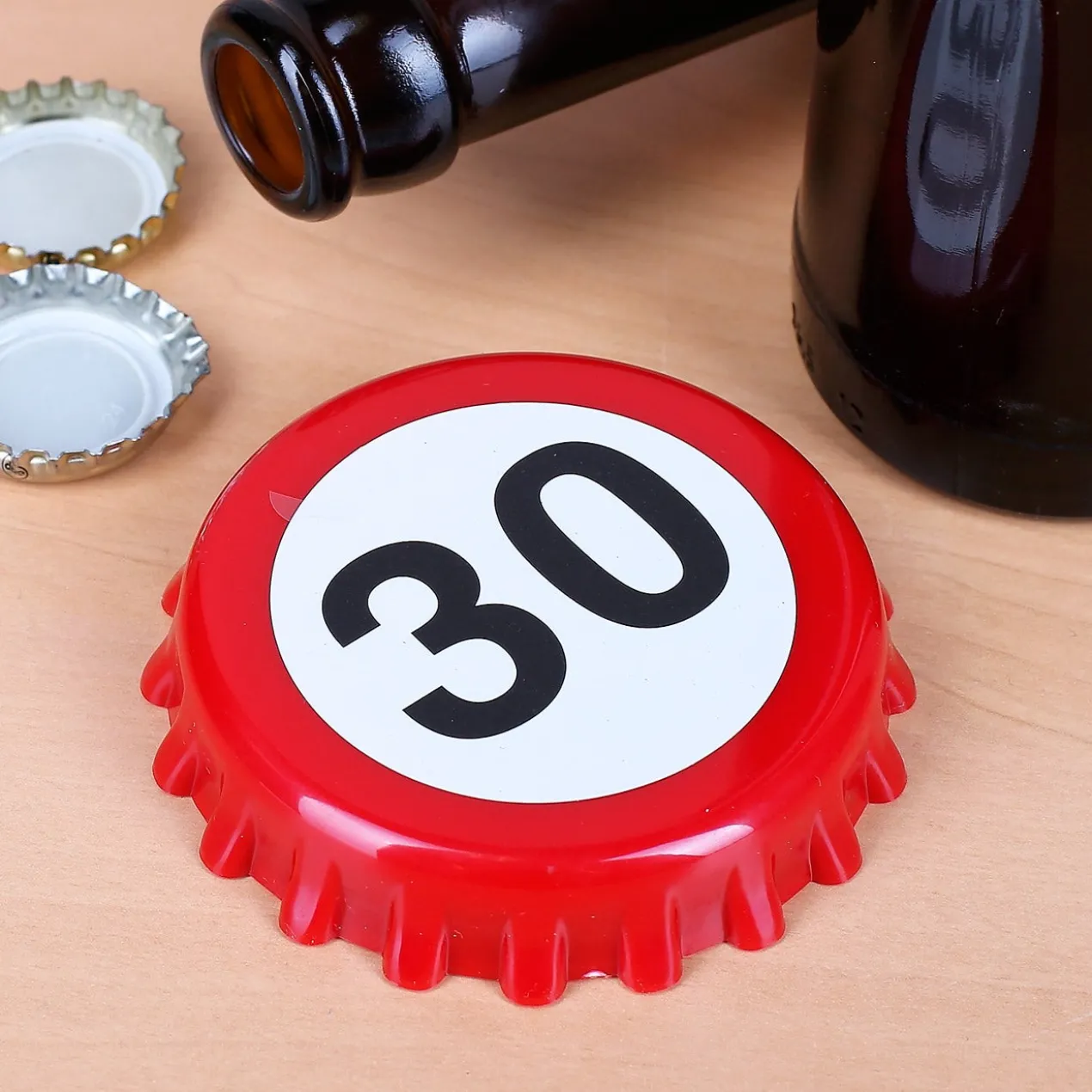 Flaschenöffner zum 30. Geburtstag im Kronkorken-Look