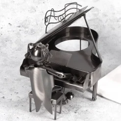 Flaschenhalter aus Metall - Klavier mit Spieler