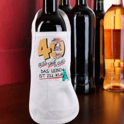 Flaschenschürze zum 40. Geburtstag - Friss, sauf und furz