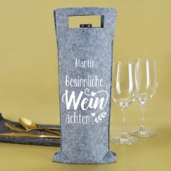 Flaschentasche aus Filz personalisiert mit Name - Besinnliche WEINachten | Weintasche zu Weihnachten