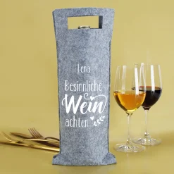 Flaschentasche aus Filz personalisiert mit Name - Besinnliche WEINachten | Weintasche zu Weihnachten