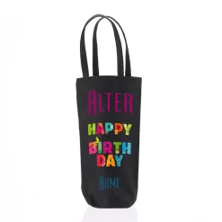 Flaschentasche zum Geburtstag mit Name und Alter