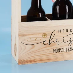 Flaschenträger - Merry Christmas - als Geschenkverpackung zu Weihnachten