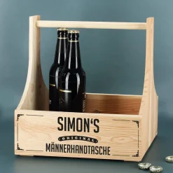 Flaschenträger - Männerhandtasche mit Namensaufdruck