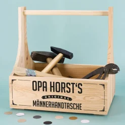Flaschenträger - Männerhandtasche mit Namensaufdruck