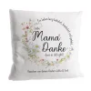 Flauschiges Kuschelkissen für Mama mit Wunschtext und Wiesenblumen Motiv
