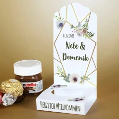Florale DIY-Faltaufsteller im 4er-Set für kleine Gastgeschenke zur Hochzeit