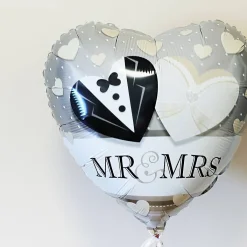 Folien-Ballon - herzförmig - MR & MRS