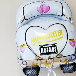 Folien-Ballon - Hochzeitsauto - Happy Forever