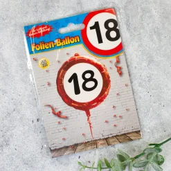 Folienballon Verkehrsschild 18 | Luftballon zum 18. Geburtstag