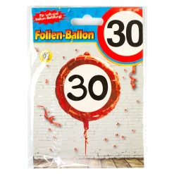 Folienballon Verkehrsschild 30 | Luftballon zum 30. Geburtstag