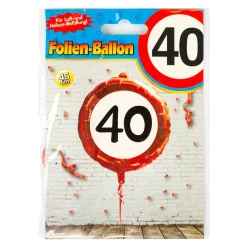 Folienballon Verkehrsschild 40 | Luftballon zum 40. Geburtstag
