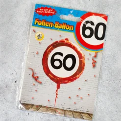 Folienballon Verkehrsschild 60 | Luftballon zum 60. Geburtstag